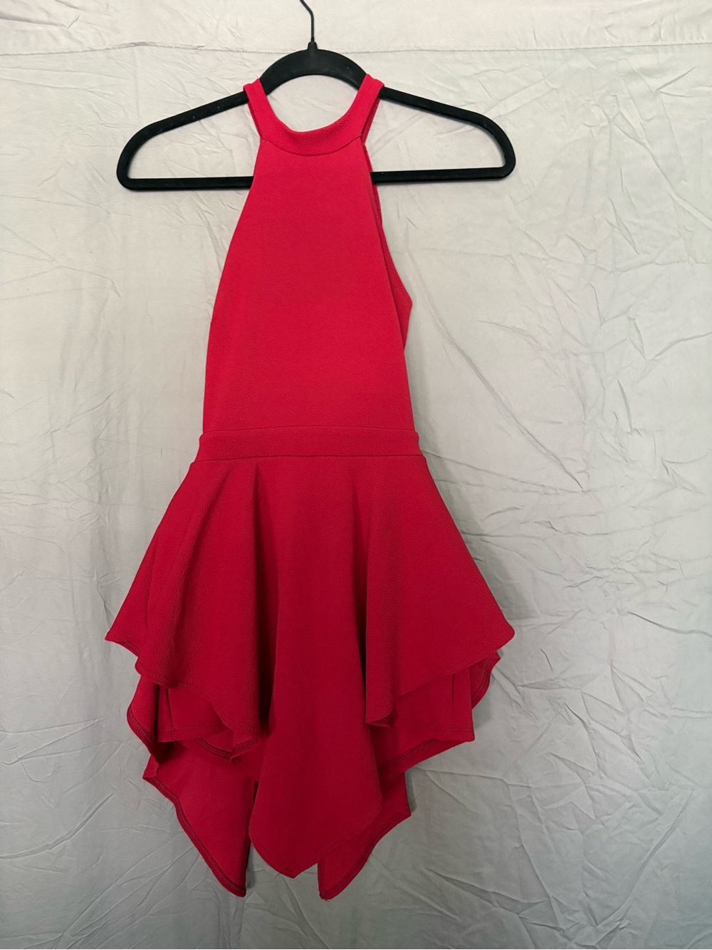 Red Halter High-Low Party Romper